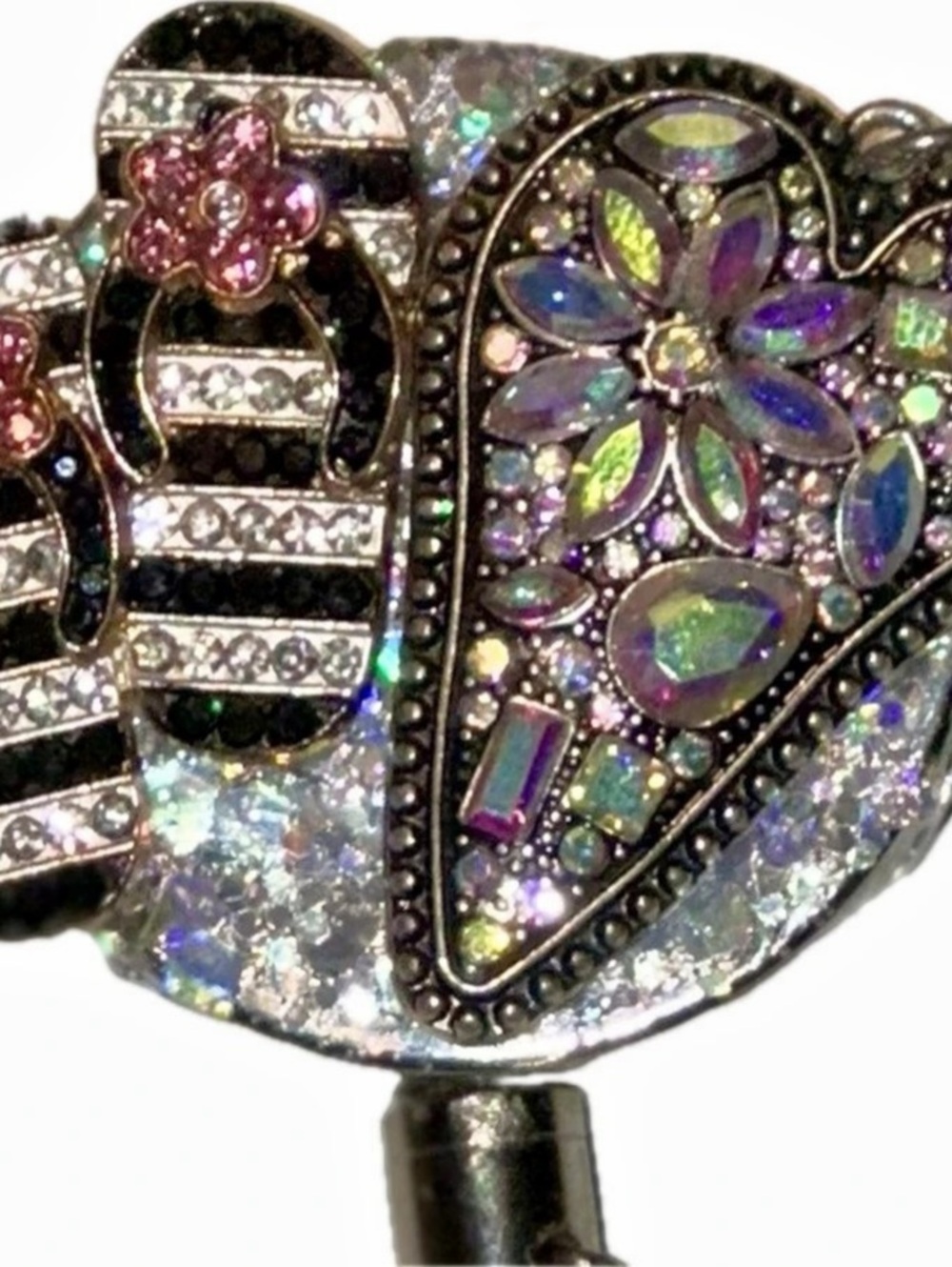 Jeweled Hair Accessory in Black & Silver Like New